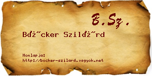 Böcker Szilárd névjegykártya